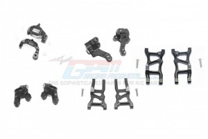 GPM GT1921225556 ALUMINUM F LOWER ARMS  R LOWER ARMS F AND R KNUCKLE ARMS FRONT C HUBS TRAXXAS 1/10 4WD FORD GT4-TEC 2.0 - GT1921225556-BK