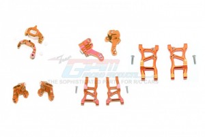 GPM GT1921225556 ALUMINUM F LOWER ARMS  R LOWER ARMS F AND R KNUCKLE ARMS FRONT C HUBS TRAXXAS 1/10 4WD FORD GT4-TEC 2.0 - GT1921225556-OR