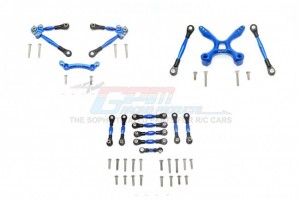 GPM GT049FR160 ALUMINUM FRONT&REAR TIE RODS WITH STABILIZER FOR C HUB +WHOLE CAR TIE RODS TRAXXAS 1/10 4WD FORD GT4-TEC 2.0 - BLUE - GT049FR160-B
