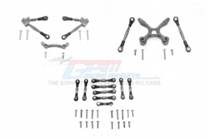 GPM GT049FR160 ALUMINUM FRONT&REAR TIE RODS WITH STABILIZER FOR C HUB +WHOLE CAR TIE RODS TRAXXAS 1/10 4WD FORD GT4-TEC 2.0 - GT049FR160-GS
