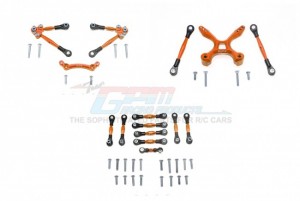GPM GT049FR160 ALUMINUM FRONT&REAR TIE RODS WITH STABILIZER FOR C HUB +WHOLE CAR TIE RODS TRAXXAS 1/10 4WD FORD GT4-TEC 2.0 - ORANGE - GT049FR160-OR