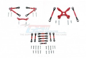 GPM GT049FR160 ALUMINUM FRONT&REAR TIE RODS WITH STABILIZER FOR C HUB +WHOLE CAR TIE RODS TRAXXAS 1/10 4WD FORD GT4-TEC 2.0 - GT049FR160-R