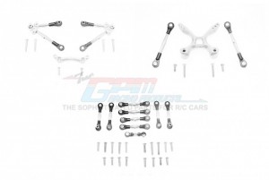 GPM GT049FR160 ALUMINUM FRONT&REAR TIE RODS WITH STABILIZER FOR C HUB +WHOLE CAR TIE RODS TRAXXAS 1/10 4WD FORD GT4-TEC 2.0 - SILVER - GT049FR160-S
