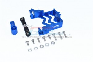 GPM TXMS024 ALUMINUM SERVO MOUNT STAINLESS STEEL TIE ROD  ALUMINUM SERVO HORN - 25T FOR 1/10 RC TRAXXAS MAXX MONSTER TRUCK - BLUE - TXMS024-B