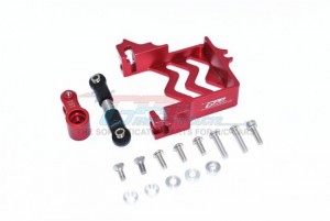 GPM TXMS024 ALUMINUM SERVO MOUNT STAINLESS STEEL TIE ROD  ALUMINUM SERVO HORN - 25T FOR 1/10 RC TRAXXAS MAXX MONSTER TRUCK - RED - TXMS024-R