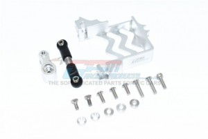 GPM TXMS024 ALUMINUM SERVO MOUNT STAINLESS STEEL TIE ROD  ALUMINUM SERVO HORN - 25T FOR 1/10 RC TRAXXAS MAXX MONSTER TRUCK - SILVER - TXMS024-S