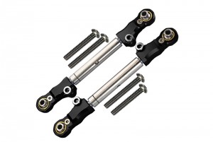 GPM TXMS162S ALUMINUM STAINLESS STEEL FRONT STEERING TIE ROD 1/10 TRAXXAS RC MAXX MONSTER 89076 / TRAXXAS 1/8 MAXX SLASH 6S - BLACK - TXMS162S-BK