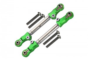 GPM TXMS162S ALUMINUM STAINLESS STEEL FRONT STEERING TIE ROD 1/10 TRAXXAS RC MAXX MONSTER 89076 / TRAXXAS 1/8 MAXX SLASH 6S - GREEN - TXMS162S-G