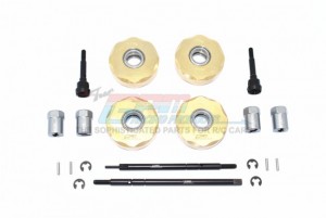 GPM CC2023+12.5-OC BRASS PENDULUM WHEEL KNUCKLE AXLE WEIGHT 12.5mm WIDER HEX HARDEN STEEL FRONT CVD JOINT REAR DRIVE SHAFT 1/10 RC TAMIYA CC-02 TRUCK - CC2023+12.5-OC