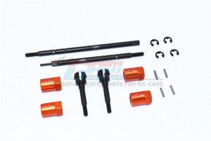 GPM CC2237S+12.5 HARDEN STEEL #45 FRONT CVD JOINT REAR DRIVE SHAFT ALUMINUM 12.5MM WIDER HEX 1/10 RC TAMIYA CC-02 - ORANGE - CC2237S+12.5-OR