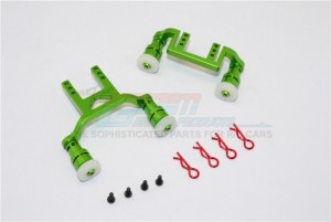 GPM TET201FR ALUMINIUM FRONT REAR BODY MOUNT & MAGNET POST TRAXXAS TETON - Green - TET201FR-G