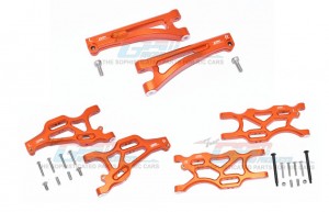 GPM MAM0545556 ALUMINIUM FRONT / REAR UPPER & LOWER Suspension Arm SET ARRMA 1/7 RC EP 4WD MOJAVE 6S BLX TRUCK - ORANGE - MAM0545556-OR