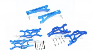 GPM MAM0545556 ALUMINIUM FRONT / REAR UPPER & LOWER Suspension Arm SET ARRMA 1/7 RC EP 4WD MOJAVE 6S BLX TRUCK - 
