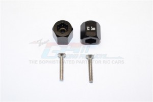 GPM MYT010/12.5 ALUMINUM REAR HEX ADAPTERS AXIAL 1/18 YETI JR - Black - MYT010/12.5-BK