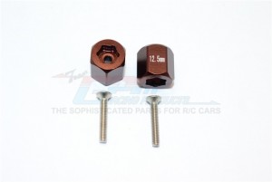 GPM MYT010/12.5 ALUMINUM REAR HEX ADAPTERS AXIAL 1/18 YETI JR - Brown - MYT010/12.5-BR