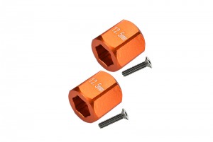 GPM MYT010/12.5 ALUMINUM REAR HEX ADAPTERS AXIAL 1/18 YETI JR - Orange - MYT010/12.5-OR
