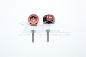 GPM MYT010/7.5 ALUMINUM AX31516  FRONT HEX ADAPTERS AXIAL 1/18 YETI JR - Brown - MYT010/7.5-BR