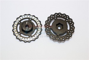 ALUMINIUM FRONT WHEEL HEX WITH BRAKE DISK AXIAL-1/18 YETI JR - Black - MYT010AF/D-BK