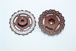 ALUMINIUM FRONT WHEEL HEX WITH BRAKE DISK AXIAL-1/18 YETI JR - Brown - MYT010AF/D-BR