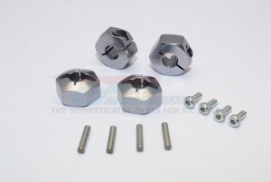 GPM GT010/12X7MM ALUMINUM HEX ADAPTERS 7MM THICK TRAXXAS 1/10 4WD FORD GT4-TEC 2.0 / 4-TEC 3.0 93054-4 - Gun Silver - GT010/12X7MM-GS