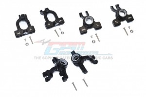 GPM RACING MAKS192122 ALLOY FRONT C-HUBS FRONT / REAR KNUCKLE ARMS 1/10 4WD ARRMA KRATON 4X4 4S BLX ARA102690 - BLACK - MAKS192122-BK