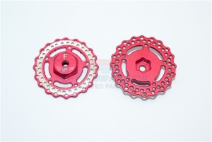 ALUMINIUM FRONT WHEEL HEX WITH BRAKE DISK AXIAL-1/18 YETI JR - Red - MYT010AF/D-R