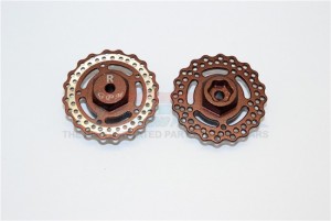 ALUMINIUM REAR WHEEL HEX WITH BRAKE DISK AXIAL 1/18 YETI JR - Brown - MYT010AR/D-BR