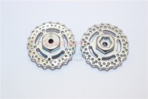 ALUMINIUM REAR WHEEL HEX WITH BRAKE DISK AXIAL 1/18 YETI JR - Gun silver - MYT010AR/D-GS
