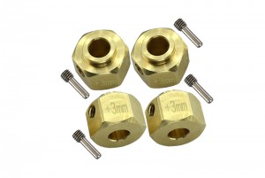 GPM RACING SCX3010X/+3M-OC BRASS WHEEL HEX ADAPTERS +3mm  1/10 4WD CAPRA 1.9 UNLIMITED TRAIL BUGGY AXI03004 - SCX3010X/+3M-OC