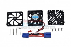 GPM MAKX018FAN ALUMINUM MOTOR HEATSINK WITH COOLING FAN ARRMA 1/5 4WD RC KRATON 8S BLX MONSTER TRUCK - MAKX018FAN-BK