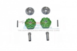 GPM TXMS010/+10M ALLOY WHEEL HUB HEX +10mm TRAXXAS 1/10 4WD MAXX MONSTER TRUCK 89076 - GREEN - TXMS010/+10M-G