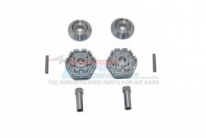 GPM TXMS010/+10M ALLOY WHEEL HUB HEX +10mm TRAXXAS 1/10 4WD MAXX MONSTER TRUCK 89076 - GUN SILVER - TXMS010/+10M-GS