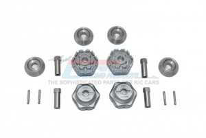 GPM TXMS10/+10/2 ALUMINUM WHEEL HUB HEX +10mm TRAXXAS 1/10 4WD MAXX MONSTER TRUCK 89076 - GUN SILVER - TXMS10/+10/2-GS