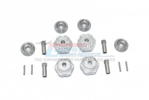 GPM TXMS10/+10/2 ALUMINUM WHEEL HUB HEX +10mm TRAXXAS 1/10 4WD MAXX MONSTER TRUCK 89076 - SILVER - TXMS10/+10/2-S