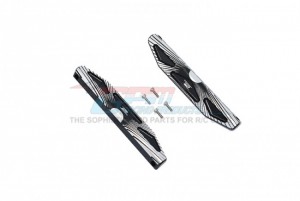 GPM HS014X ALUMINUM CHASSIS NERF BARS SILVER INLAY VERSION 1/10 RC TRAXXAS HOSS 4X4 VXL 3S 90076 - BLACK - HS014X-BK