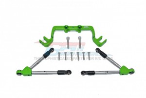 GPM HS049F ALUMINUM FRONT TIE RODS WITH STABILIZER FOR C HUB TRAXXAS 1/10 4WD HOSS 4X4 VXL 3S - GREEN - HS049F-G