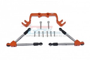 GPM HS049F ALUMINUM FRONT TIE RODS WITH STABILIZER FOR C HUB TRAXXAS 1/10 4WD HOSS 4X4 VXL 3S - ORANGE - HS049F-OR