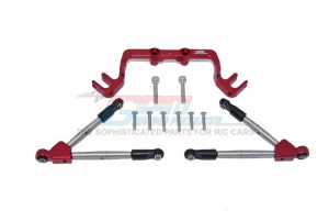 GPM HS049F ALUMINUM FRONT TIE RODS WITH STABILIZER FOR C HUB TRAXXAS 1/10 4WD HOSS 4X4 VXL 3S - RED - HS049F-R