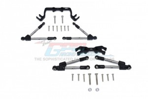 GPM HS049FR ALUMINUM FRONT & REAR TIE RODS WITH STABILIZER TRAXXAS 1/10 4WD HOSS 4X4 VXL 3S - BLACK - HS049FR-BK