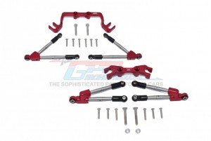 GPM HS049FR ALUMINUM FRONT & REAR TIE RODS WITH STABILIZER TRAXXAS 1/10 4WD HOSS 4X4 VXL 3S - RED - HS049FR-R