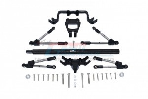GPM HS049FR25 ALUMINUM FRONT & REAR TIE RODS W/ STABILIZER  CENTER BRACE BAR MOUNT TRAXXAS 1/10 4WD HOSS 4X4 VXL 3S - BLACK - HS049FR25-BK