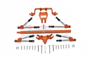 GPM HS049FR25 ALUMINUM FRONT & REAR TIE RODS W/ STABILIZER  CENTER BRACE BAR MOUNT TRAXXAS 1/10 4WD HOSS 4X4 VXL 3S - HS049FR25-OR