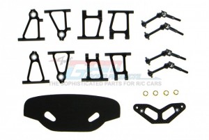 GPM TT01COMBO1-BK GPM COMBO FULL SUSPENSION ARM W/ FRONT BUMBPER AND CVD SHAFT SHAFT TAMIYA TT-01 CAR - TT01COMBO1-BK
