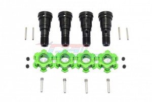 GPM TXM8170N/JT2 HARDEN STEEL #45 FRONT/REAR CVD JOINT W/ ALUMINUM WHEEL HUB HEX TRAXXAS 1/5 ELECTRIC 4WD X-MAXX 8S MONSTER TRUCK - GREEN - TXM8170N/JT2-G