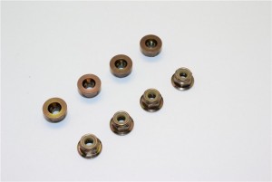 GPM LN4L ALUMINIUM 4MM FLANGED LOCK NUTS - LN4L-BR