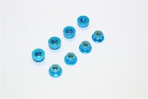 GPM LN4L ALUMINIUM 4MM FLANGED LOCK NUTS - LN4L-LB