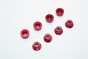 GPM LN4L ALUMINIUM 4MM FLANGED LOCK NUTS - LN4L-R