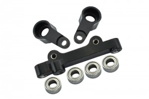 GPM LM048 ALUMINUM STEERING ASSEMBLY W/ BALL BEARING TEAM LOSI 1/18 2WD MINI-T 2.0 STADIUM TRUCK LOS01015 - BLACK - LM048-BK