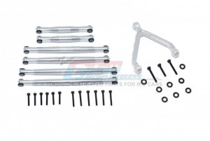 GPM SCX24160A ALUMINIUM SUSPENSION LINKS W/ FRONT UPPER LINK MOUNT AXIAL RACING 1/24 RC 4WD SCX24 - SILVER - SCX24160A-S