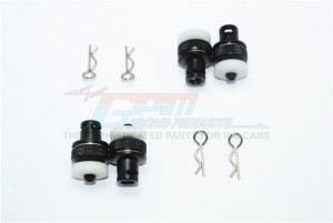 GPM VEN201FRA ALUMINUM FRONT & REAR MAGNETIC BODY MOUNT HPI RC 1/10 VENTURE TOYOTA FJ CRUISER - BLACK - VEN201FRA-BK